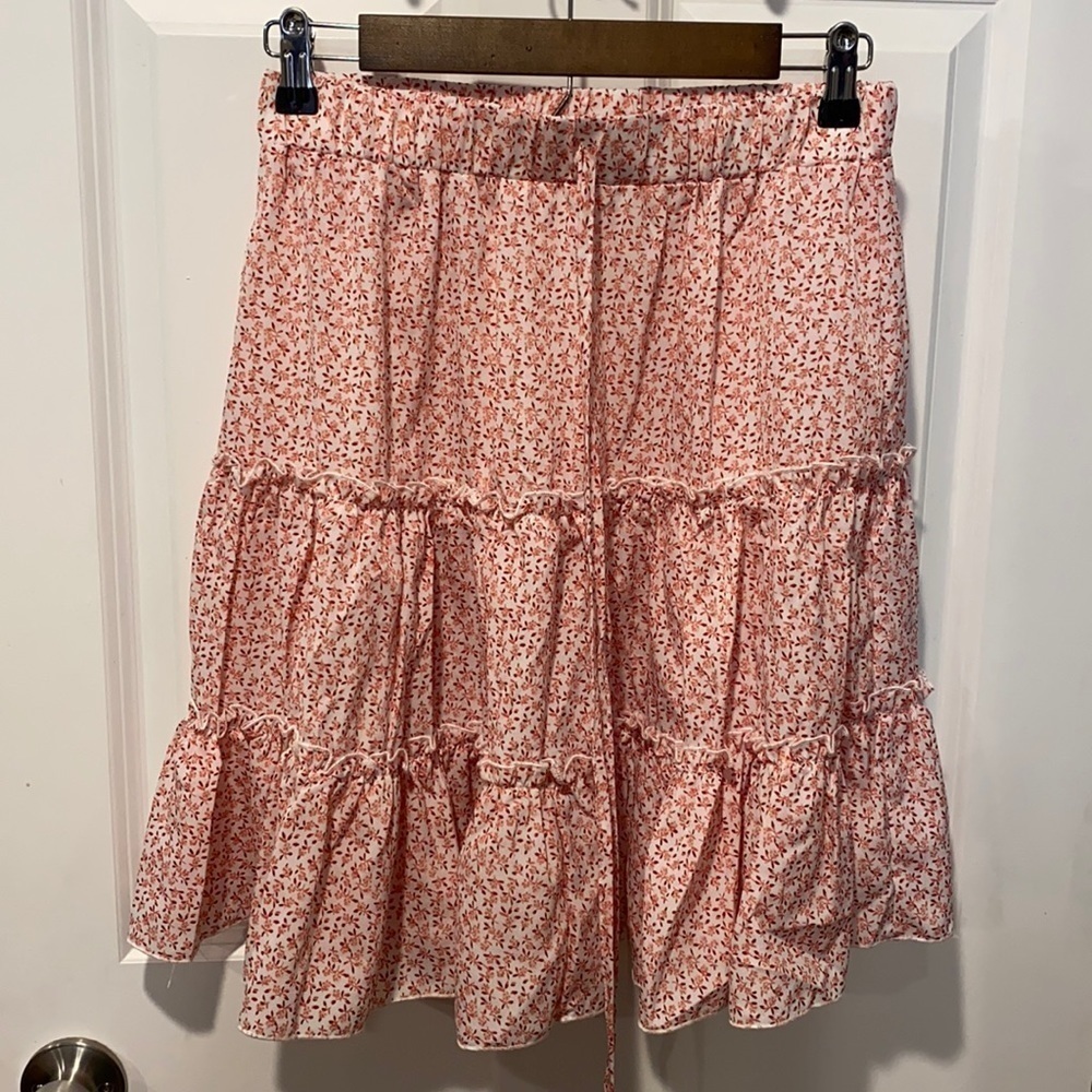 SHEIN Floral Tiered Ruffle Skirt New